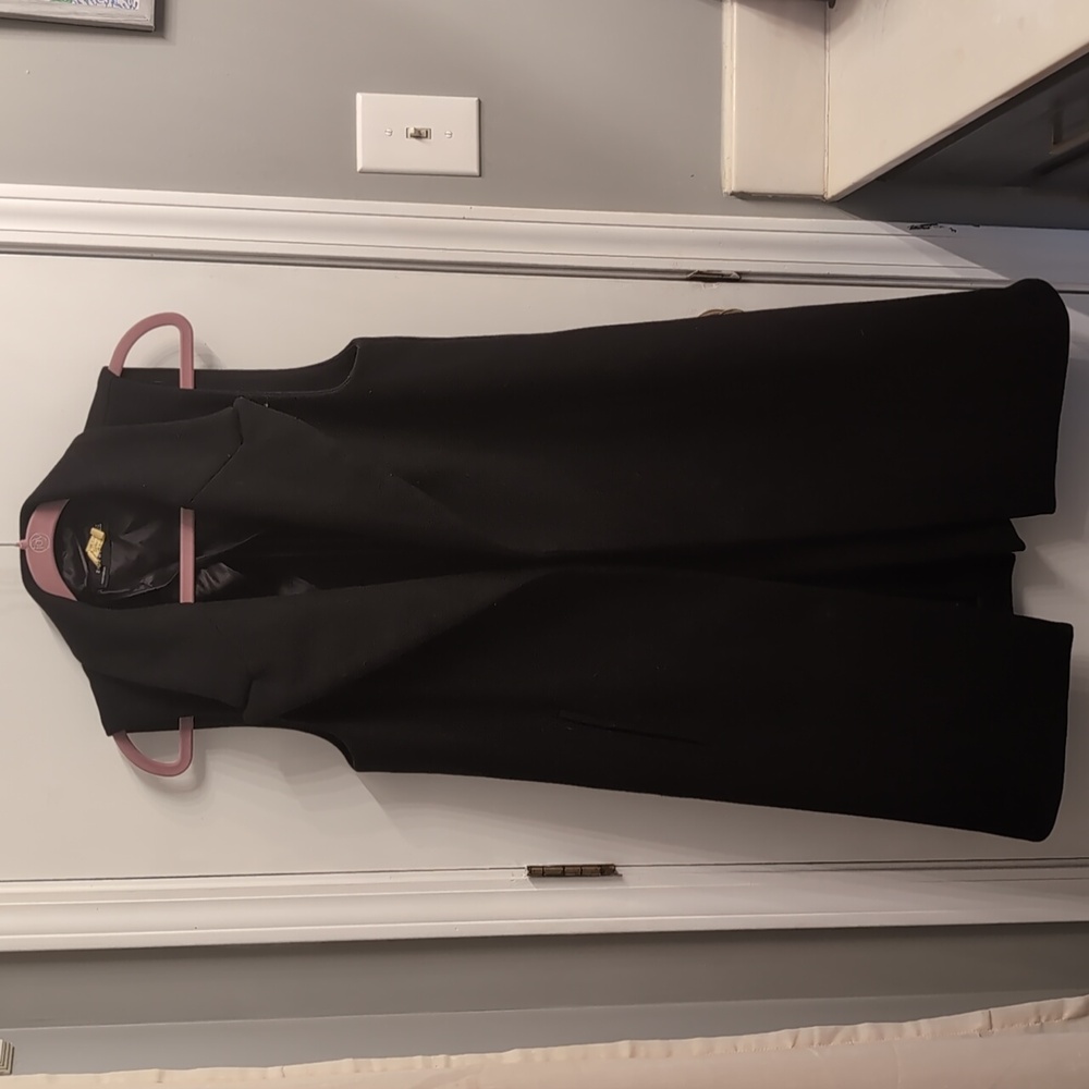 Zara Woman Open Front Longline Sleeveless Black Jacket Vest Size Medium